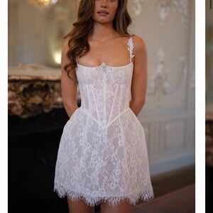 Lace-Embellished White Chemise